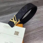 Louis Vuitton SPREME 40mm Black Belt M5899 Gold JK2777Va47
