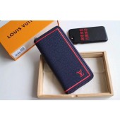 Louis Vuitton ZIPPY WALLET VERTICAL N93095 blue JK329fo19