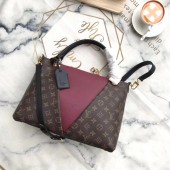 Luxury Louis Vuitton Monogram Canvas original V TOTE MM M43949 Bordeaux Red JK1630kp43