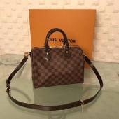 New Louis Vuitton Damier Ebene Speedy 25 With Shoulder Strap N41181 JK2183Uf80
