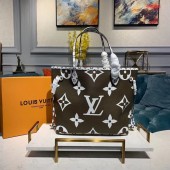 Replica Louis Vuitton Monogram Canvas Original Leather NEVERFULL MM M44567 Khaki JK1044Ix66