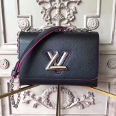 Replica Louis vuitton original epi leather TWIST MM M50332 black&rose JK1869TN94