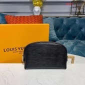 Replica Top Louis vuitton original Epi Leather COSMETIC POUCH PM M52030 black JK1145Vx24